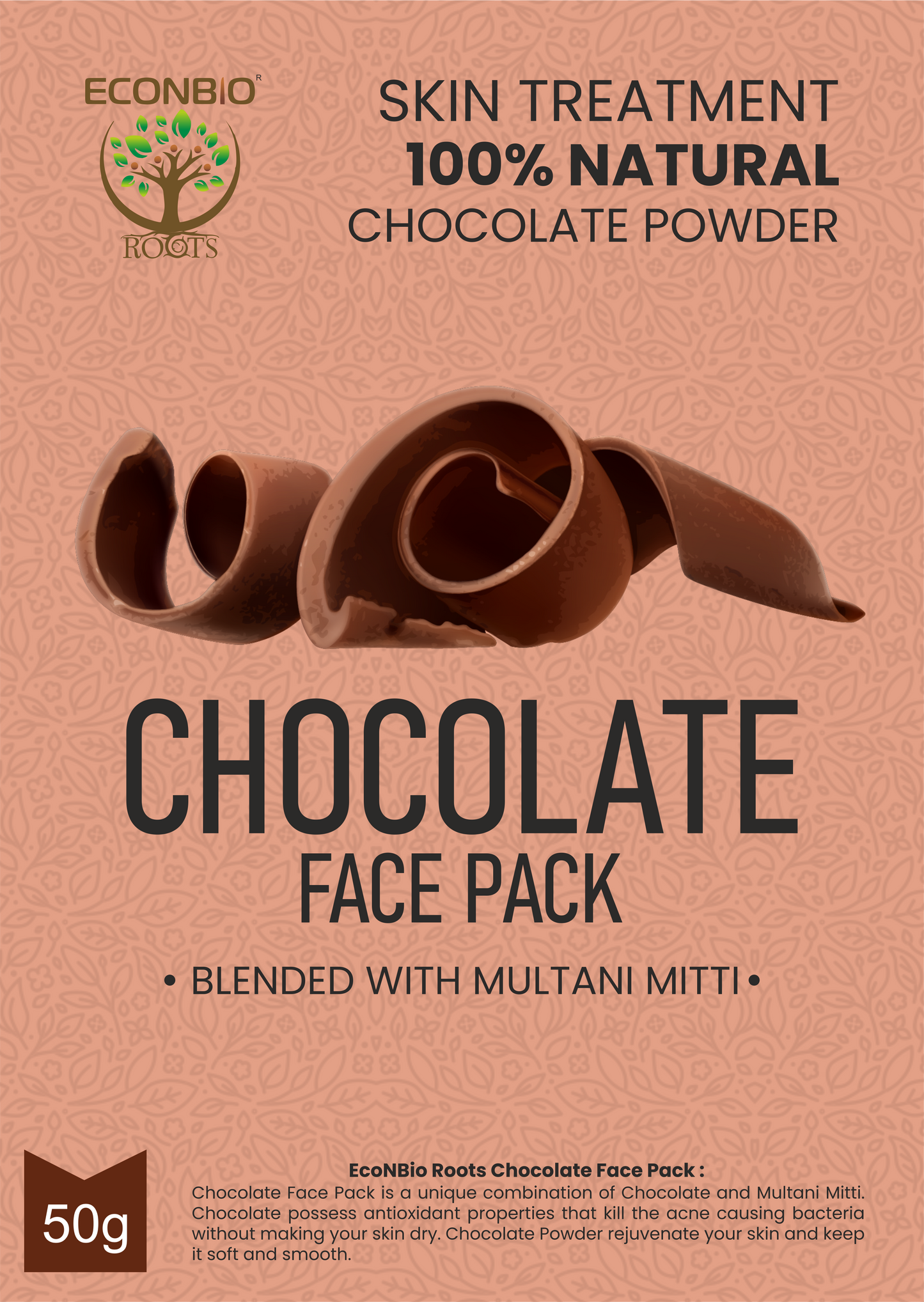 ECONBIO ROOTS 100% Natural Chocolate Face Pack 50g (Pack of 3)