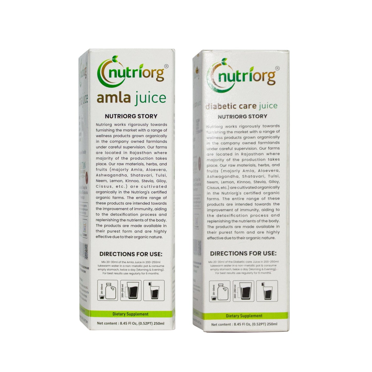 Nutriorg Diabetic & Amla Juice 500ml (Pack of 2*250ml)