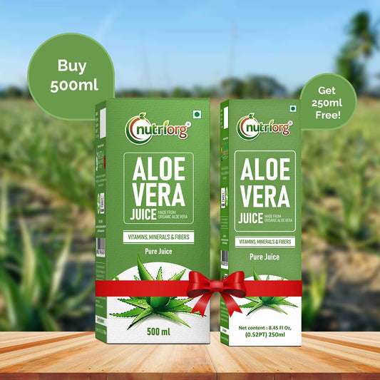 Nutriorg Aloe Vera Juice | Buy 500 ml Get 250 ml