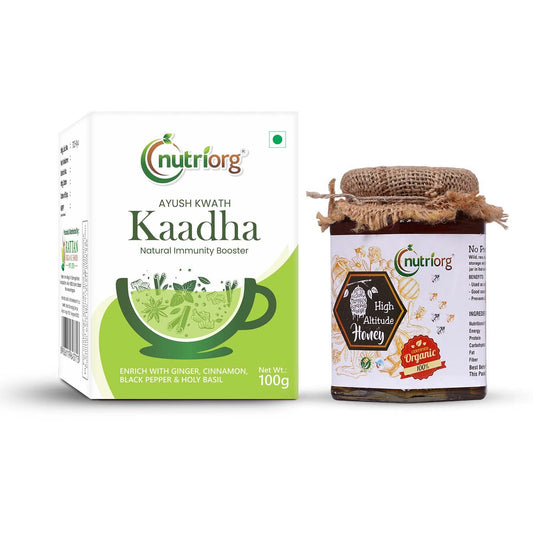 Nutriorg Ayush Kwath Kaadha 100g with Certified Organic High Altitude Honey 250g ( Combo of 2)