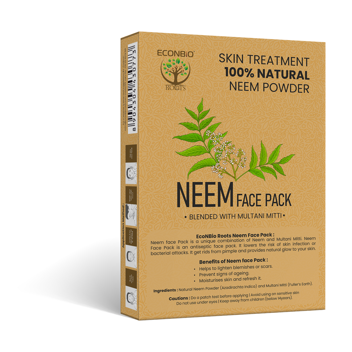 ECONBIO ROOTS 100% Natural Neem Face Pack 50g (Pack of 3)