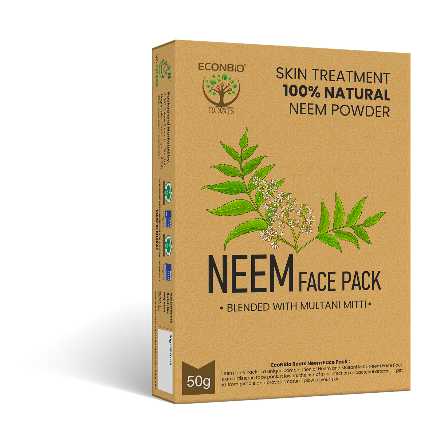 ECONBIO ROOTS 100% Natural Neem Face Pack 50g