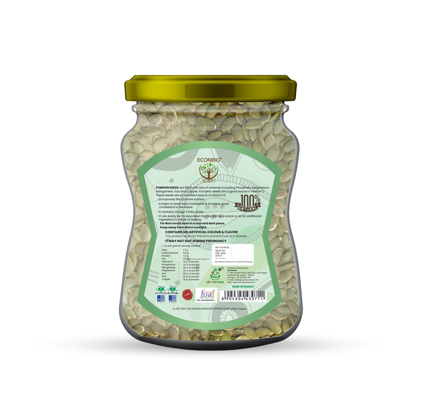 Econbioroots Raw Pumpkin Seeds 200g