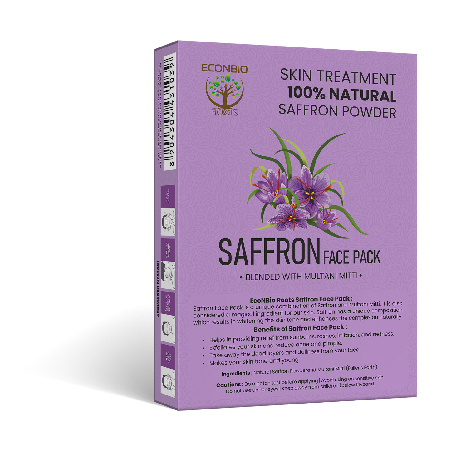 ECONBIO ROOTS 100% Natural Saffron Face Pack 50g (Pack of 3)