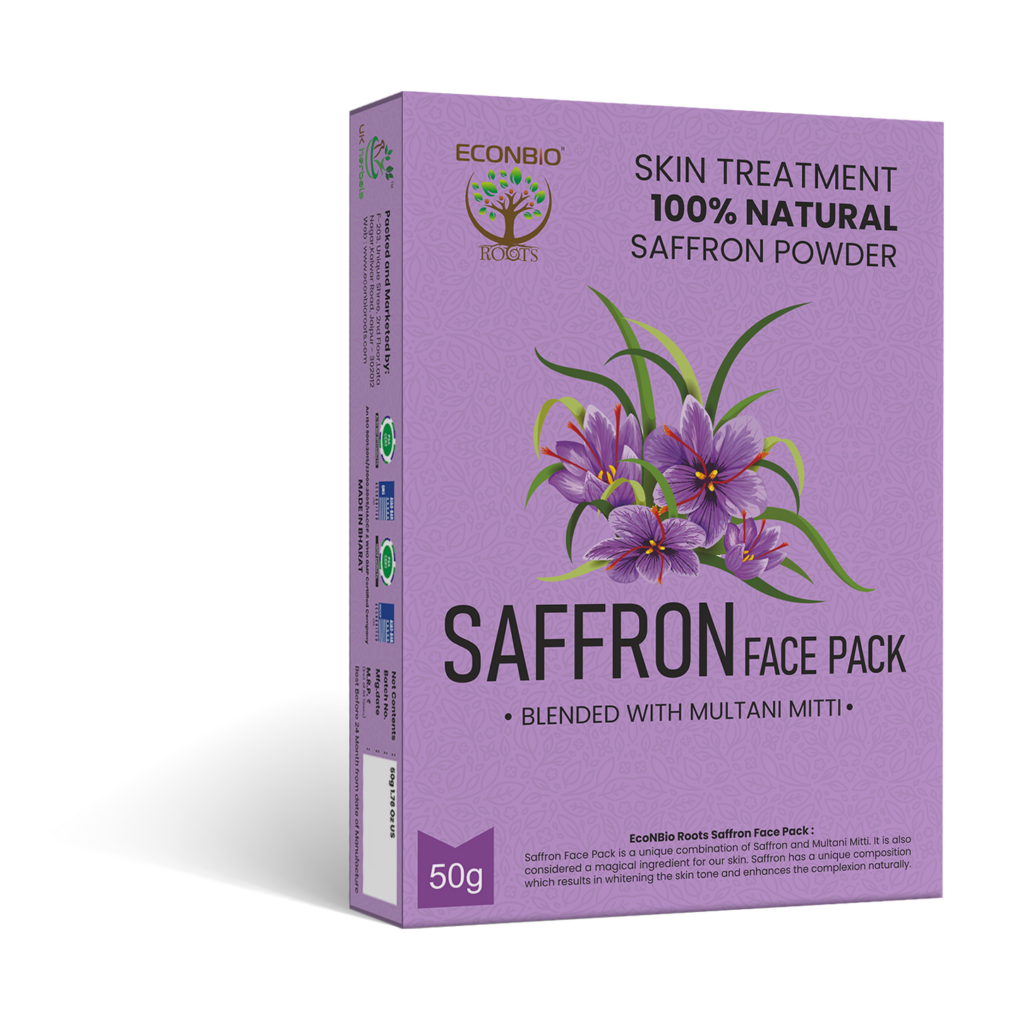 ECONBIO ROOTS 100% Natural Saffron Face Pack 50g