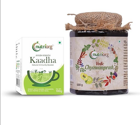 Nutriorg Ayush Kwath Kaadha 100g with Vedic Chyawanprash 250g (Combo of 2)