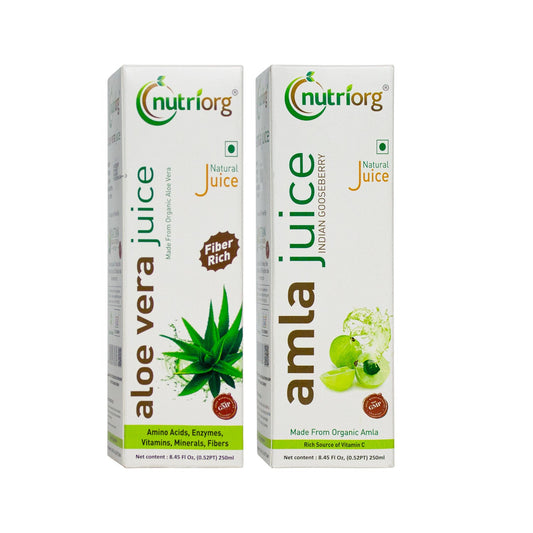 Nutriorg Amla & Aloe Vera Juice 500ml (Pack of 2*250ml each)