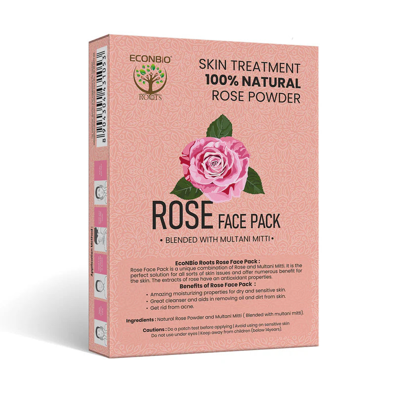 ECONBIO ROOTS 100% Natural Skin Care Combo | Aloe Vera, Rose & Cucumber Face Pack | 50g (Pack of 3)