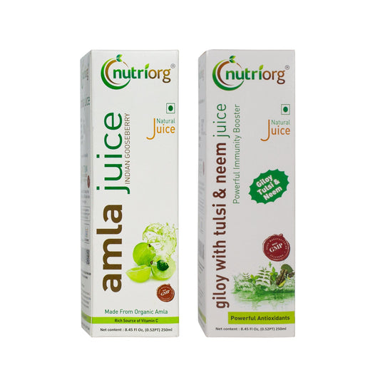 Nutriorg Amla & Giloy with Neem Tulsi Juice 500ml (Pack of 2*250ml)