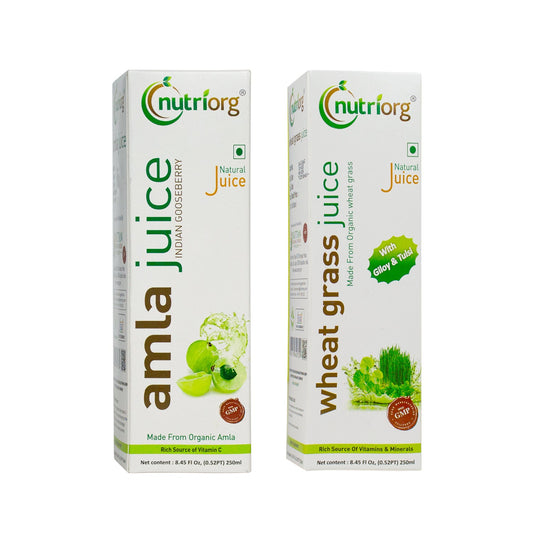 Nutriorg Amla & Wheatgrass Juice 500ml (Pack of 2*250ml)