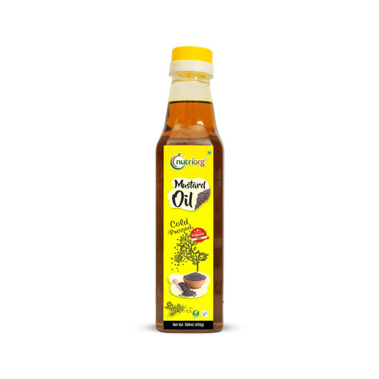 Nutriorg Certified Organic Mustard Oil | Wooden Cold-Pressed Oil