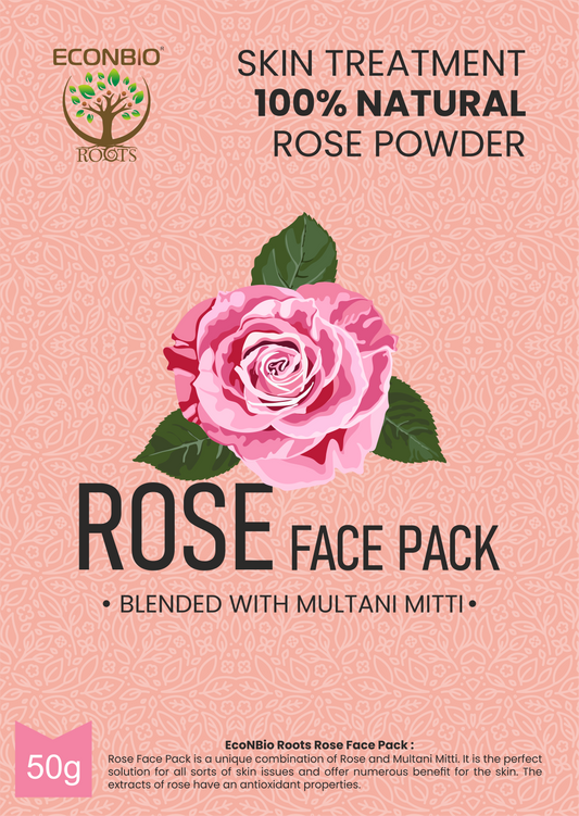 ECONBIO ROOTS 100% Natural Rose Face Pack 50g (Pack of 3)