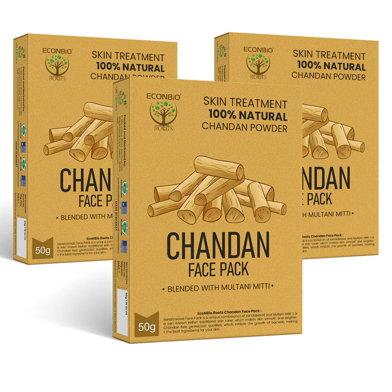 ECONBIO ROOTS 100% Natural Chandan/Sandalwood Face Pack 50g (Pack of 3)