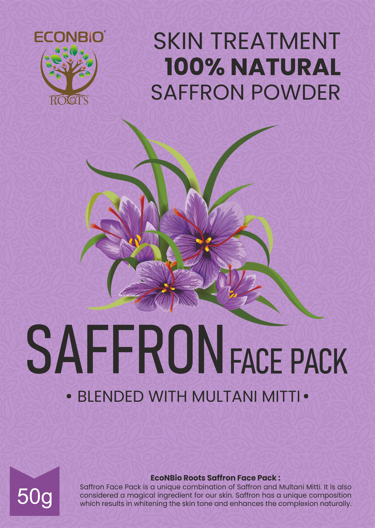 ECONBIO ROOTS 100% Natural Saffron Face Pack 50g