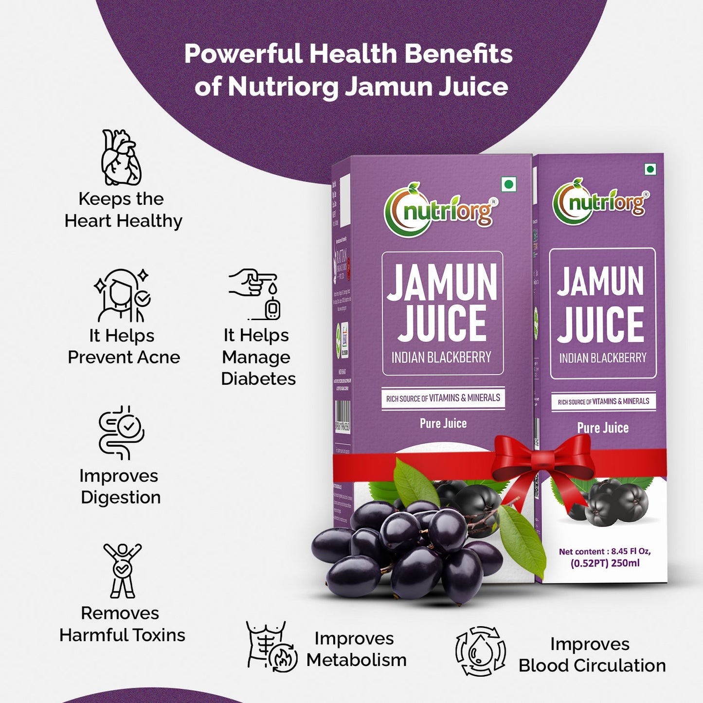 Nutriorg Jamun Juice| Buy 500 ml Get 250 ml free