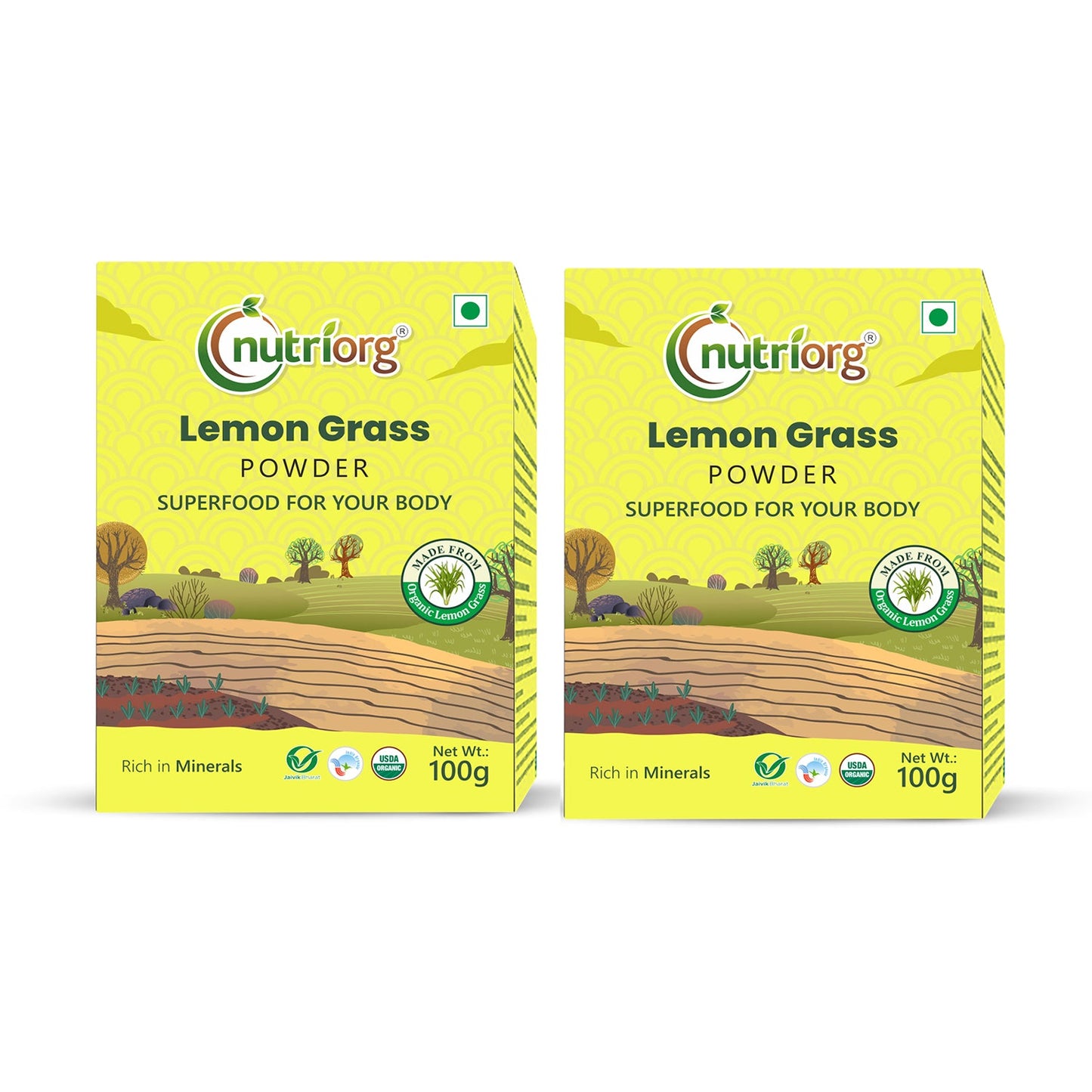 Nutriorg Lemon Grass Powder 200g (Pack of 2*100g)